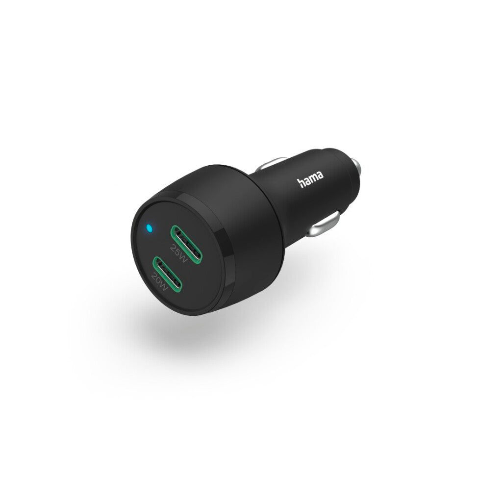 Chargeur rapide de voiture Hama 2x alimentation USB-C Qualcomm reg ; 45w noir