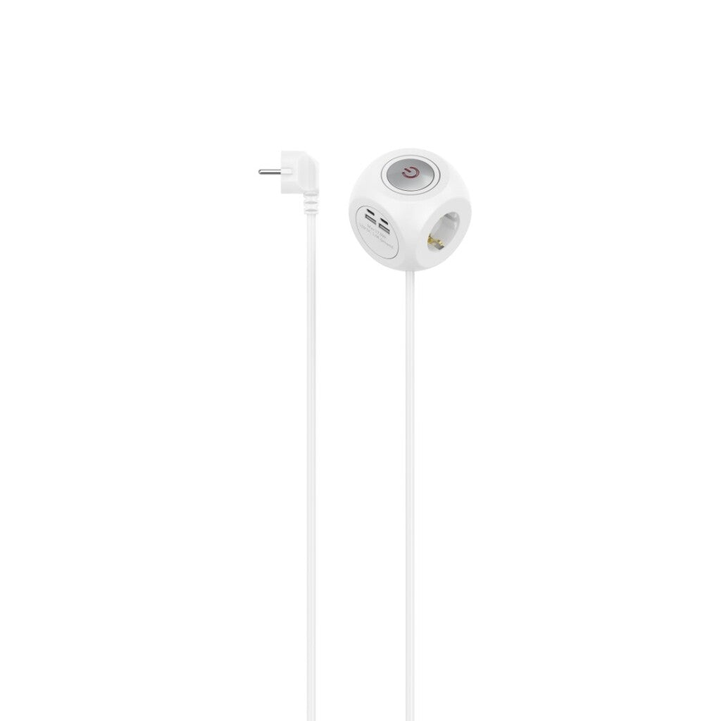 Hama multiprise cube 3 prises USB-C a 17 W avec interrupteur 1,4 m blanc