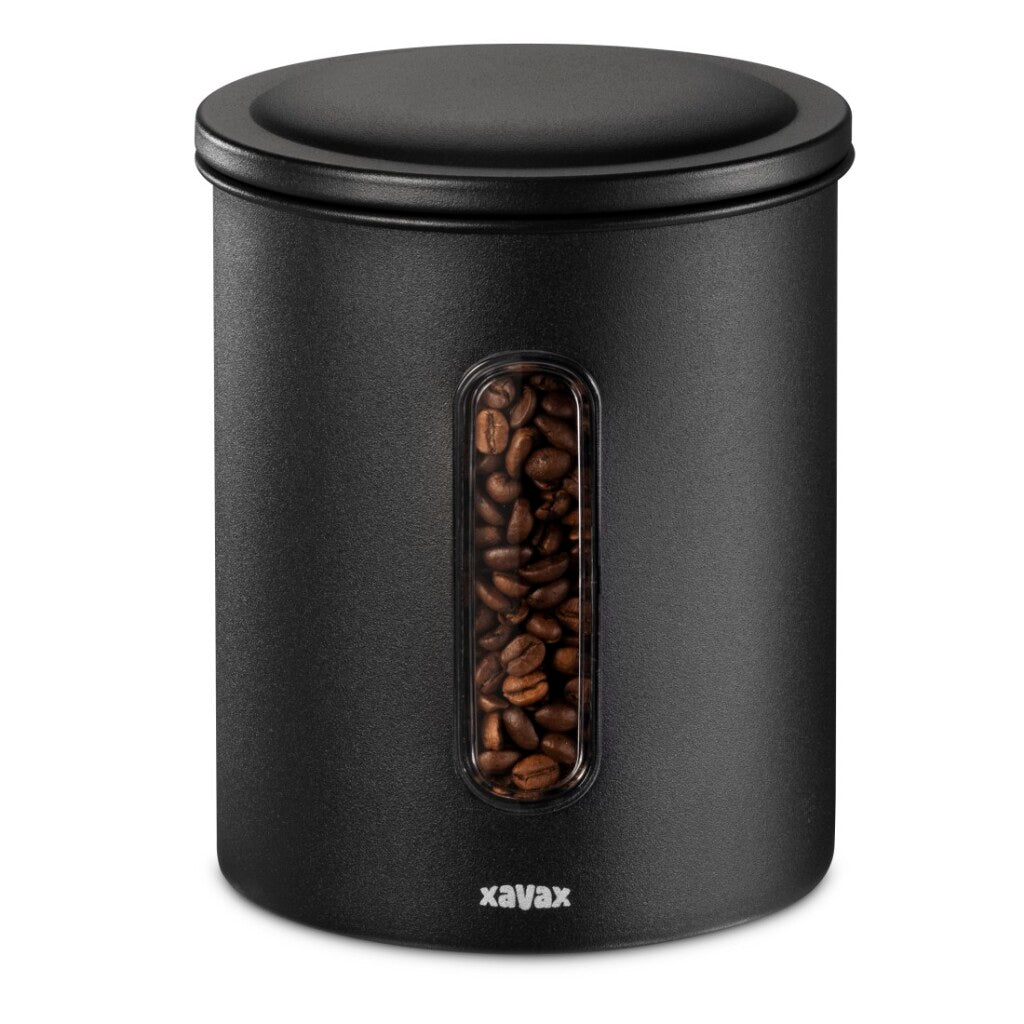 Boîte à café Xavax pour 500 g de grains ou 700 g de poudre, hermétique, aromatight, noir