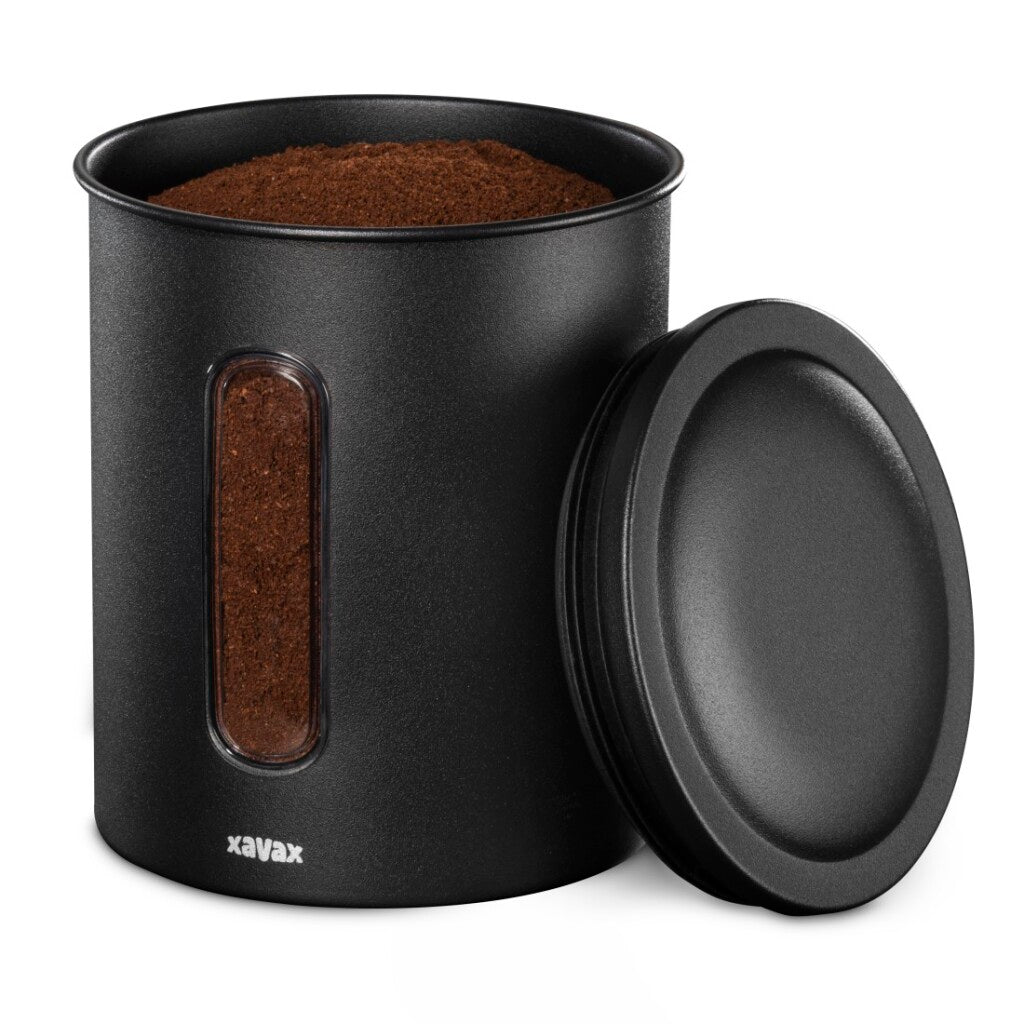 Boîte à café Xavax pour 500 g de grains ou 700 g de poudre, hermétique, aromatight, noir