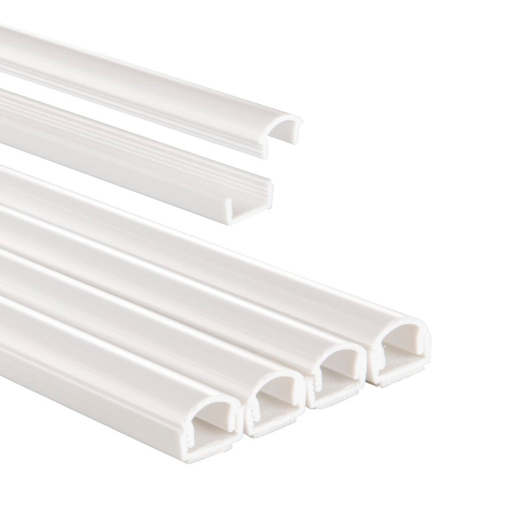 Hama Goulotte de câbles autocollante demi-ronde 100x1,1x1 cm 4 pièces PVC blanc