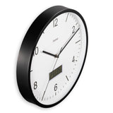 Hama horloge murale dcf Lanzarote ne tique pas + thermomètre et hygromètre 35 cm noir et blanc