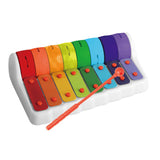Jipy découvre le xylophone avec des rouleaux colorés