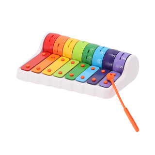 Jip et découverte du xylophone avec des rouleaux colorés