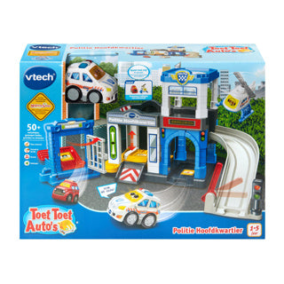 Quartier général de la police Vtech Toot Toot - y compris l'officier Alex - jouets éducatifs - il est temps d'attraper les escrocs - 3 capteurs magiques - à partir de 1 an