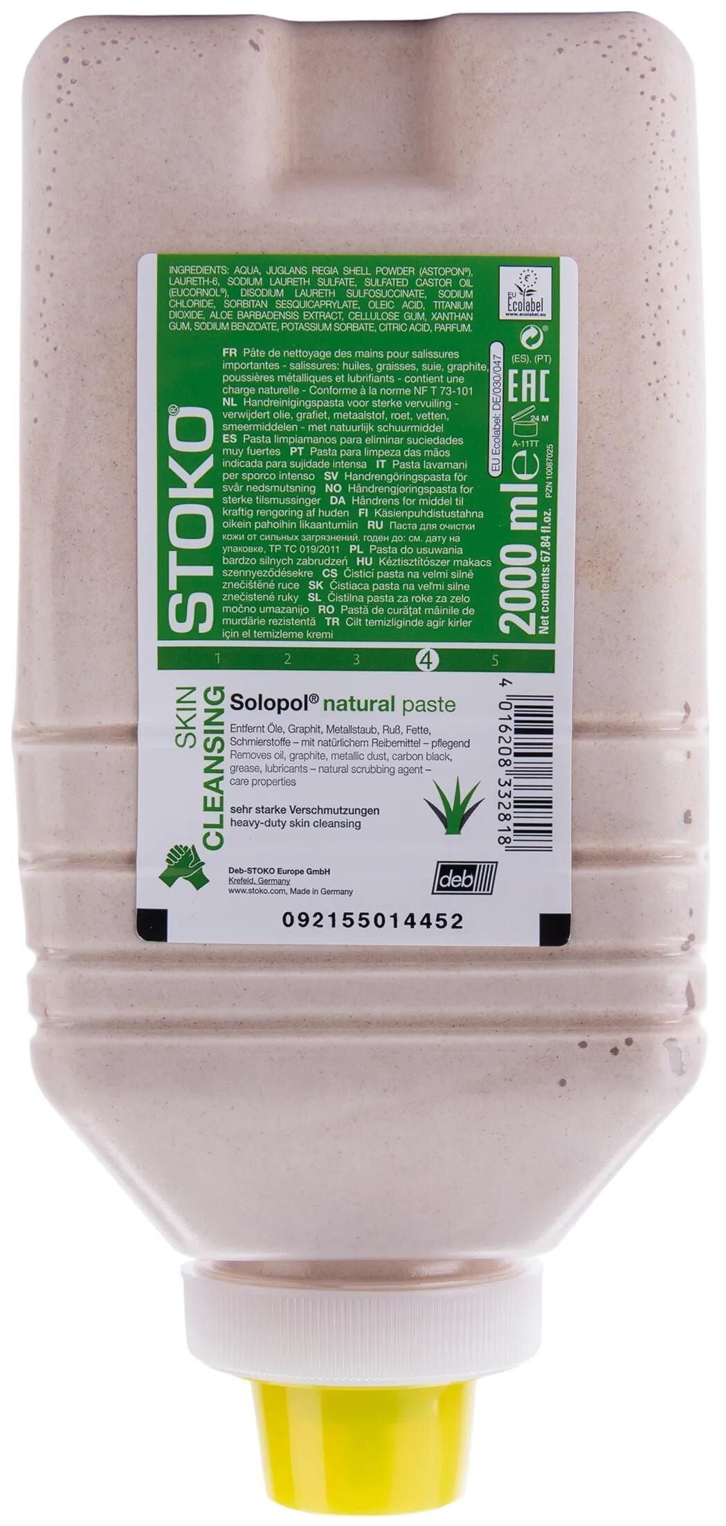 Stoko nettoyant pour les mains solopol naturel solopol 2000 ml deb- nettoyant pour les mains
