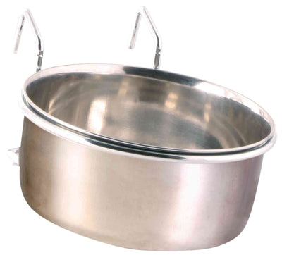 Trixie food bowl with holder to hang stainless steel