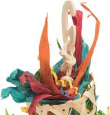 Jouets nature oiseaux Trixie sur cordon sisal feuilles de palmier feuilles de maïs