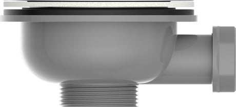 Robinet à panier en plastique Kirchhoff eco-save, gris, 1 1 2 et, coupelle et crépine en acier inoxydable ø114 mm, avec 1 raccord de trop-plein - 98835349