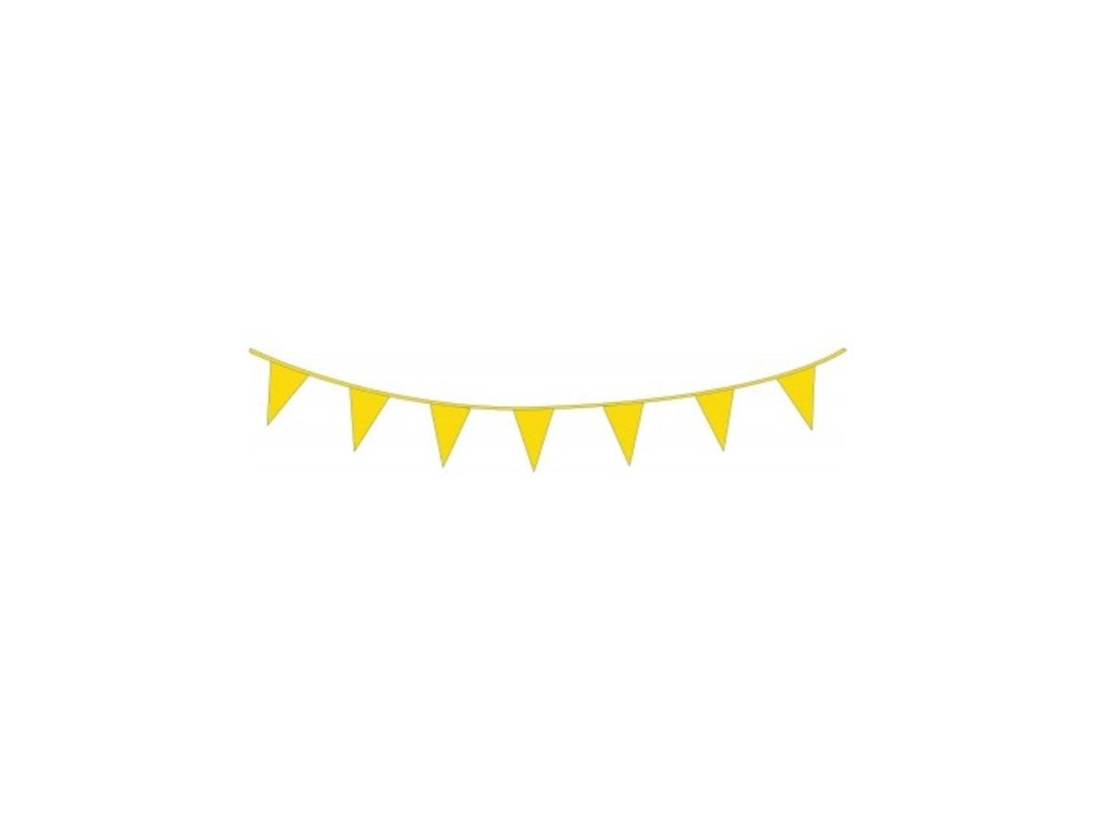 Ligne drapeau Haza 10m plastique jaune