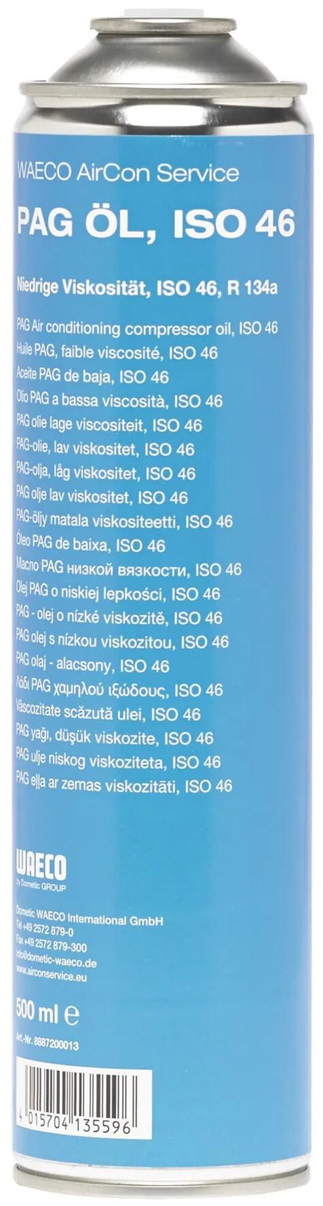 Waeco huile pour compresseur de climatisation pag 46 compresse de climatisation f.r134a, 500ml
