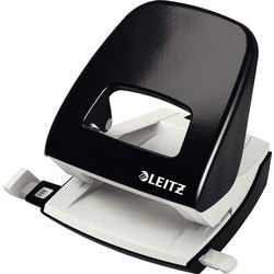 Perforatrice de bureau en métal Leitz nexxt - perfore jusqu'à 30 feuilles - pour dossiers et classeurs à anneaux - noir