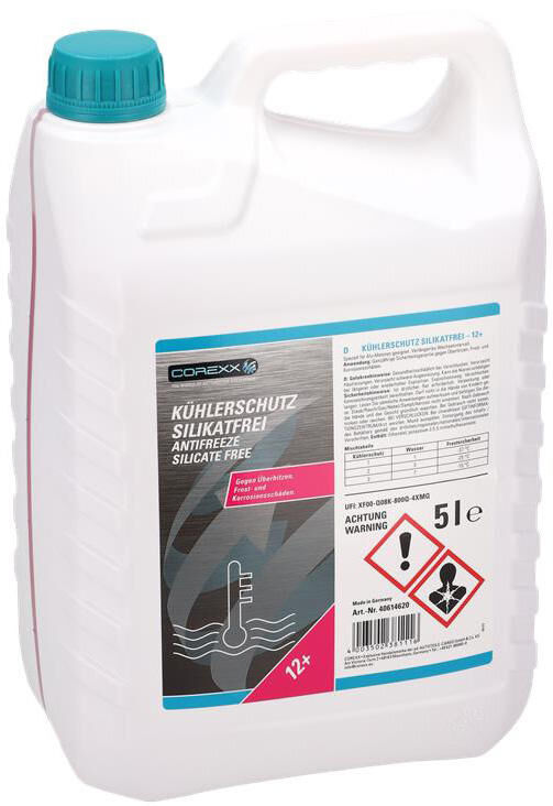 Produit de protection radiateur Corexx sans silicate g12+. antigel sans silicate (g12+) 5l