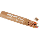 Crayons de couleur Edu3 edugreen jumbo, recharge 5 mm, différentes couleurs, 12 pièces 1 boîte