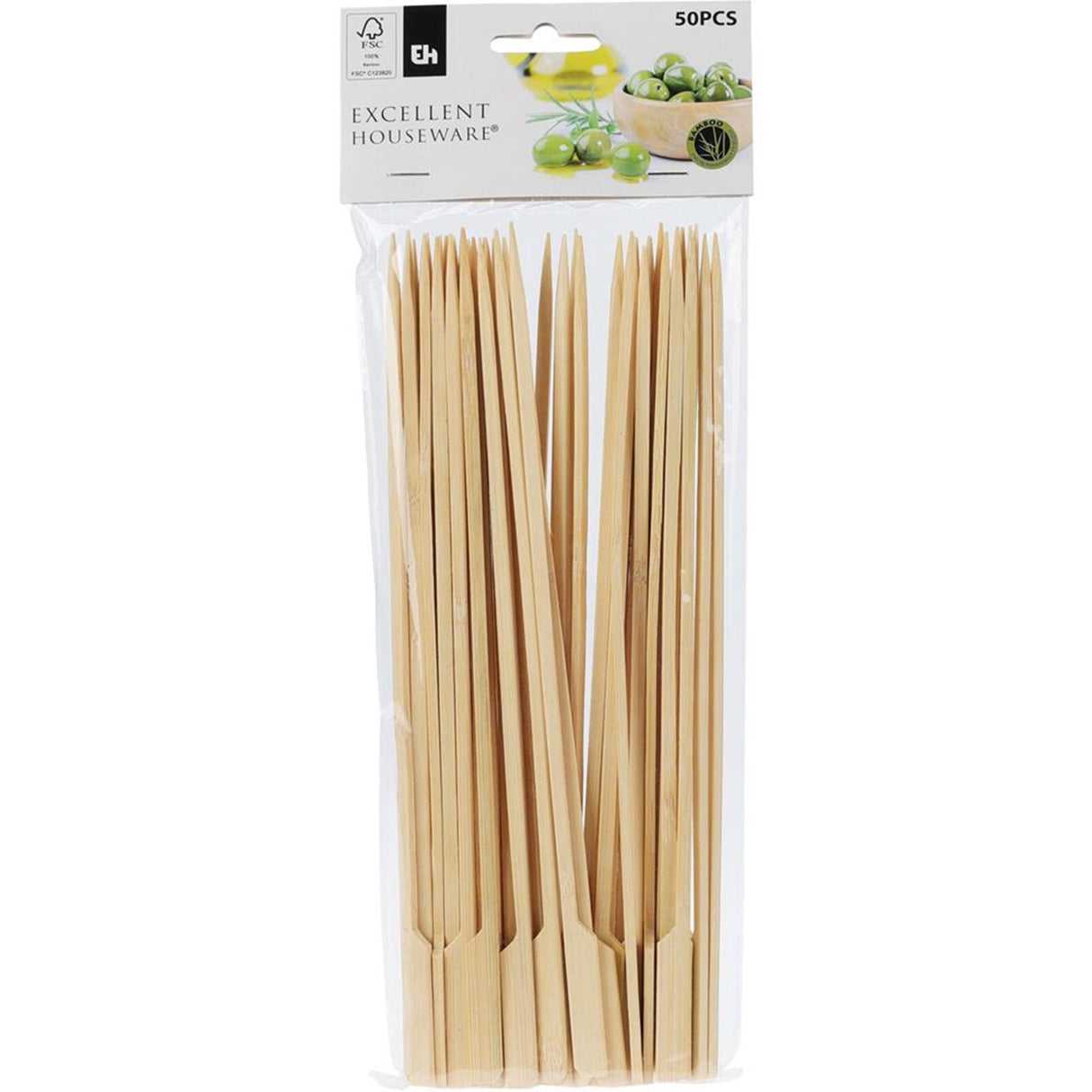 Excellente brochettes de ménage en bambou 50 pièces 25cm