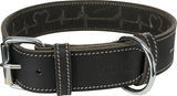 Trixie collier pour chien rustique en cuir gras battement de coeur noir