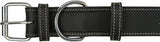 Trixie collier pour chien rustique en cuir gras battement de coeur noir