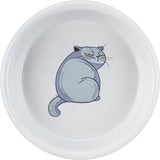 Trixie food bowl water bowl angry cat gray