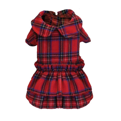 Croci Christmas Dress Scottish window Red