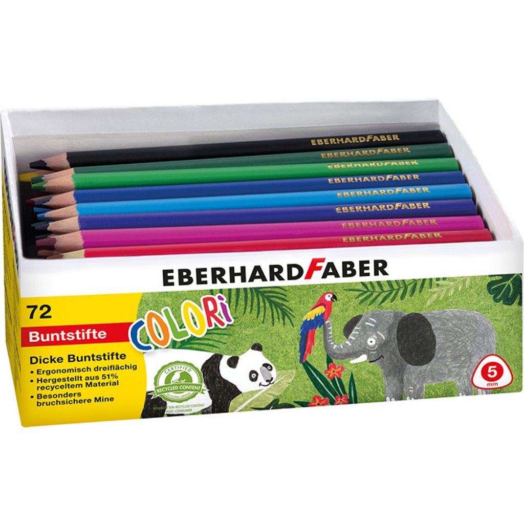 Eberhard faber ef-511471 crayons de couleur ergonomiques jumbo 72 pièces