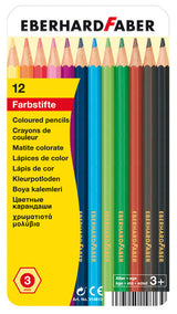 Eberhard faber ef-514813 crayons de couleur classique étui en métal de 12 pièces