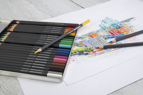 Eberhard faber ef-516124 crayons de couleur étui en métal de 24 pièces