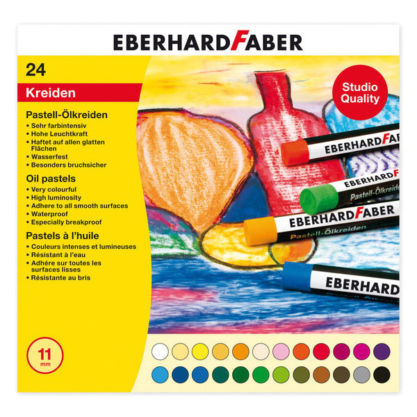 Eberhard faber ef-522024 craie pastel à l'huile 11mm boîte de 24 pcs