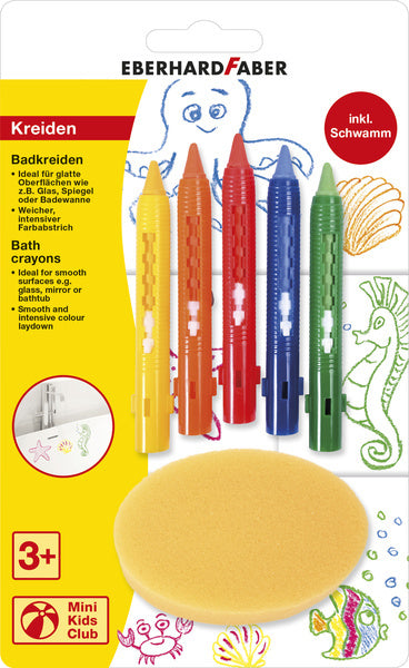 Eberhard faber ef-524105 crayons de bain avec éponge 5 pièces