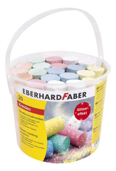 Eberhard faber ef-526520 craie de trottoir paillettes 20 pièces dans un seau