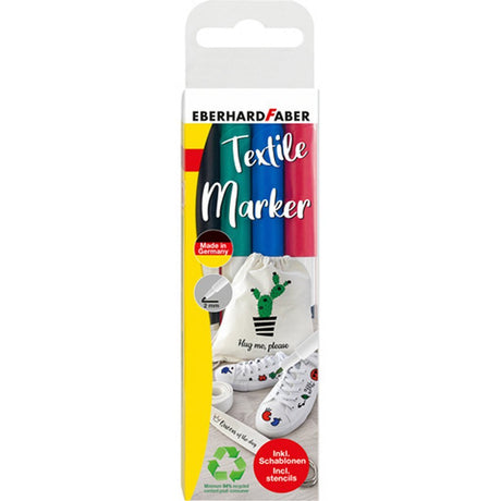Eberhard faber ef-578204 marqueur textile 4 pièces + modèles