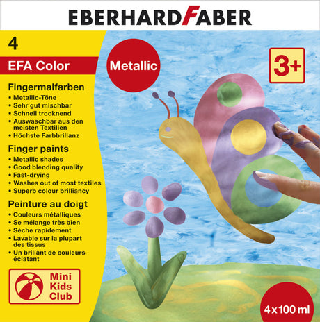 Eberhard faber ef-578802 set de peinture au doigt efa set métallique 4 x 100 ml