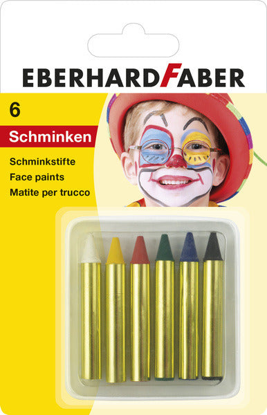 Eberhard Faber Eberhard Faber EF-579106 Face-Was-Shminks pequeño, establecido 6 colores en la tarjeta de ampolla