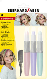 Eberhard faber ef-579202 craie pour cheveux 3 pièces rose, violet, turquoise