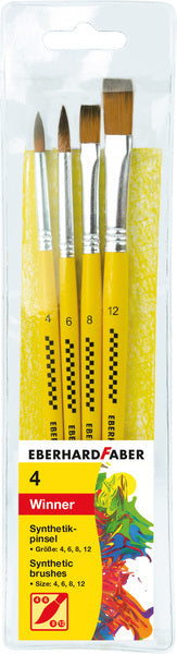 Eberhard faber ef-579921 jeu de pinceaux synthétique taille 4-6-8-12