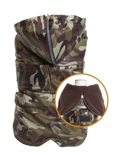 Croci Manteau pour chien teckel camouflage militaire marron
