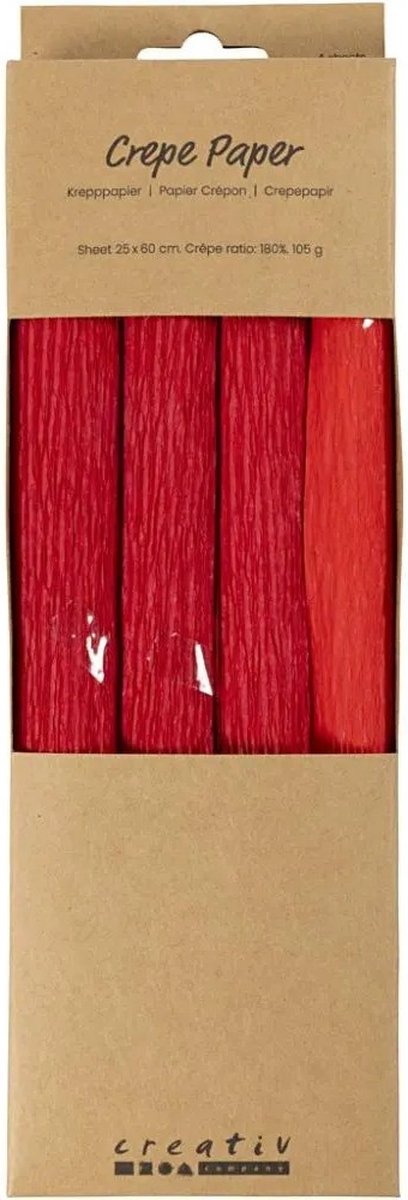 Papier crépon Creativ company rouge - 4 pcs.