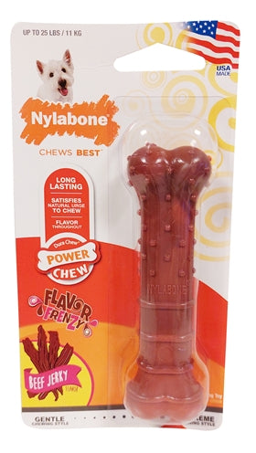 Nylabone Textured Dura Chew beef jerkey for hard bijters