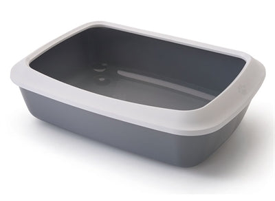 Bac à litière Savic iriz avec bord blanc gris froid