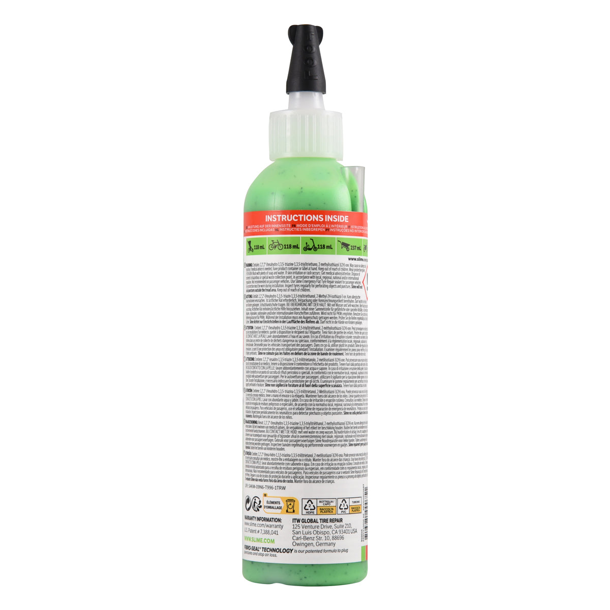 Agent anti-crevaison pour chambre à air Slime 237 ml