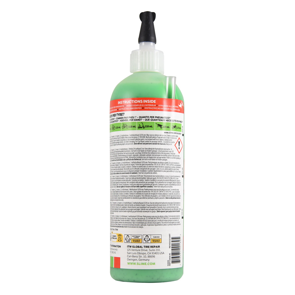 Agent anti-crevaison pour chambre à air Slime 473 ml