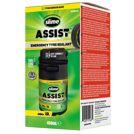 Liquide d'étanchéité d'urgence pour pneus Slime Assist, recharge de 450 ml, kit Smart Repair Plus