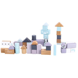 Jipy blocs de bois uni 48 pièces