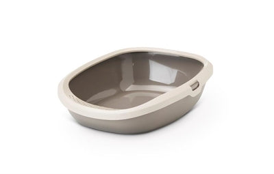 Bac à litière pour chat Savic Happy Planet Gizmo avec bord mocca gris chaud