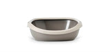 Bac à litière pour chat Savic Happy Planet Gizmo avec bord mocca gris chaud