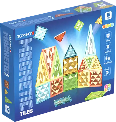 Geomag jouets magnétiques tuiles magnétiques gemmes 16 jeu de construction.