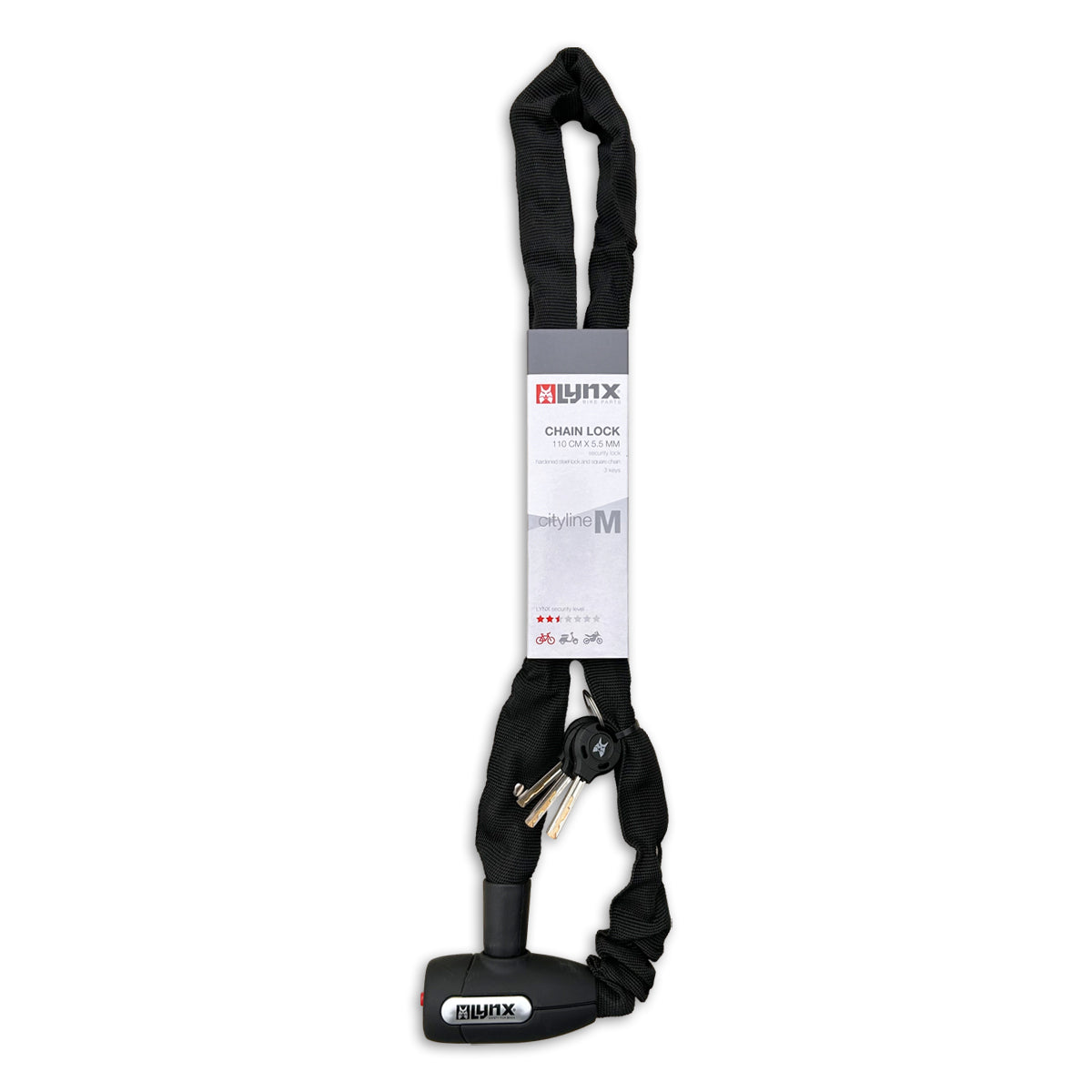 Lynx Lock de chaîne 5,5 x 110 cm Black Cityline M