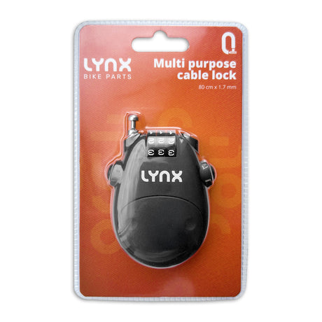 Verrouillage de câble multifonctionnel lynx 80 cm - noir