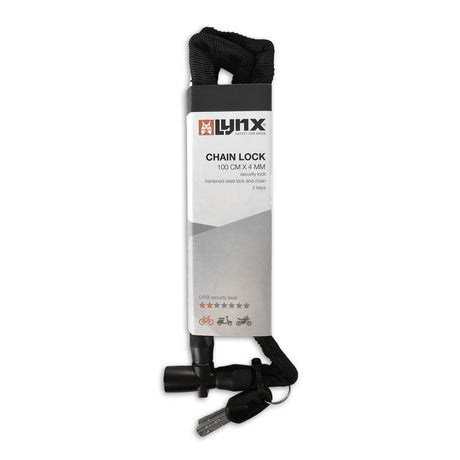 Verrouillage de la chaîne Lynx 100 cm en acier durci noir