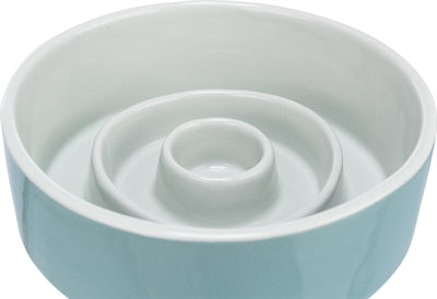 Trixie Food Bowl Slowfeding en céramique bleu gris