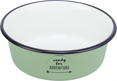 Trixie food bowl Drinking box enamel stainless steel green